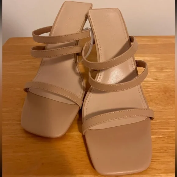 Square Open Toe Heels - Picture 1 of 4